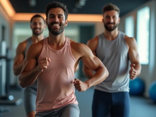 Al Saqr Fitness Center community spirit showing diverse members working out