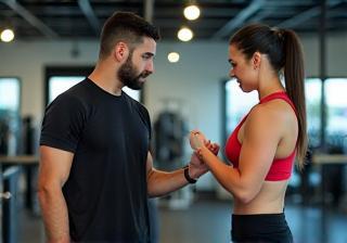 Personal training session in progress at Al Saqr Fitness